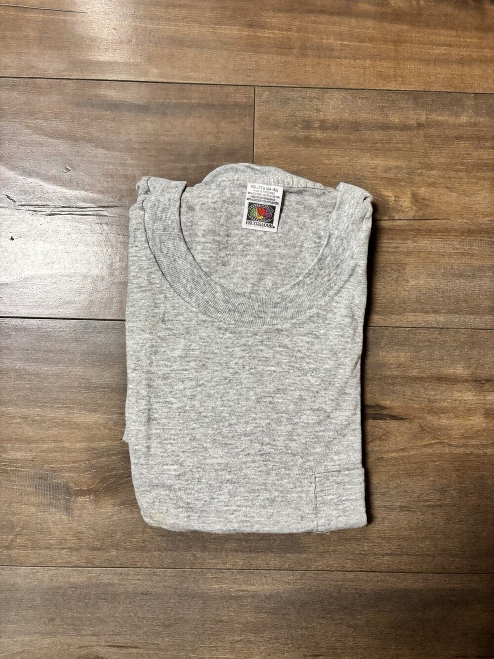 Vintage 90s Blank Gray Fruit of the Loom T-Shirt Size 2XL